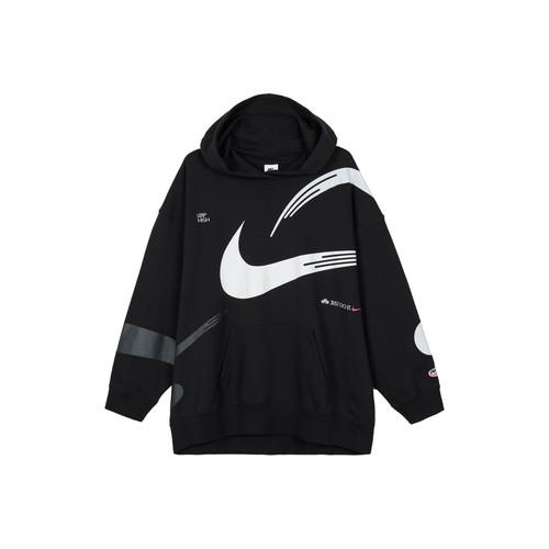 

Nike Women s Black Letter Print Knitted Hoodie EU L чорний