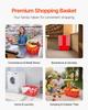 Shopping Baskets, 20 PCS, 21L Stackable PE Plastic Grocery Baskets with Handles, Dense Mesh Structure, Holds up to 9.07kg, Portable for Grocery,