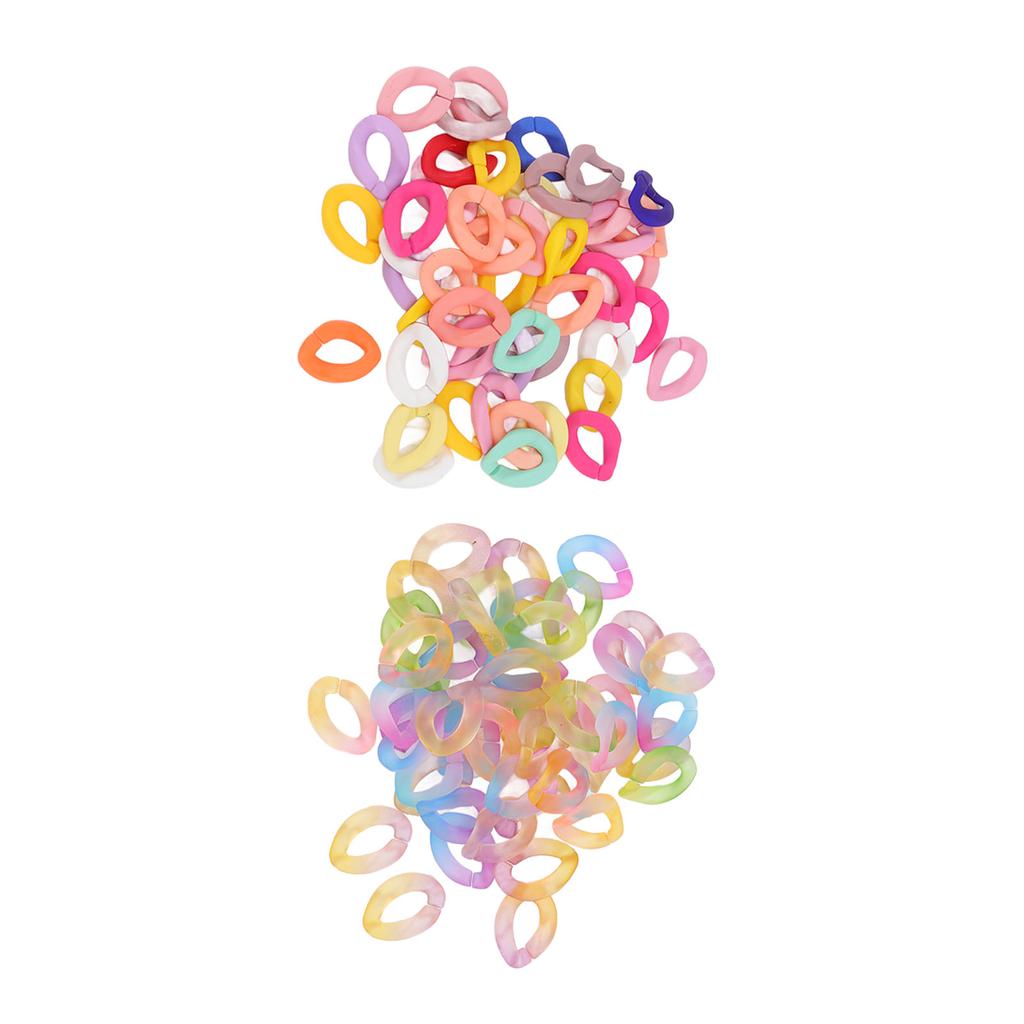 50 Pcs Chain Link Colorful Detachable Acrylic Open Chain Link DIY Jewelry Making Chain Buckle Decora