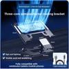 2-in-1 Laptop Phone Cooling Bracket Built-in Silent Fan, Height Increase Air Cooling Stand for Gaming Notebook Desktop