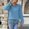 Damen Modisches Locker Geschnittenes Gestricktes Freizeit-Oberteil mit Langen Ärmeln und Einfarbigem Design