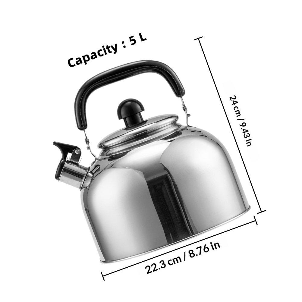 3L Stainless Steel Whistling Tea Kettle Stovetop Fast Heating Large Capacity Heat Resistant Handle Easy Clean Kitchen Teapot For