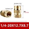 Tu Ba Copper Nut: Hot Melt, Double Diagonal, Knurled, Through-Hole Embedded Insert M1-M8.