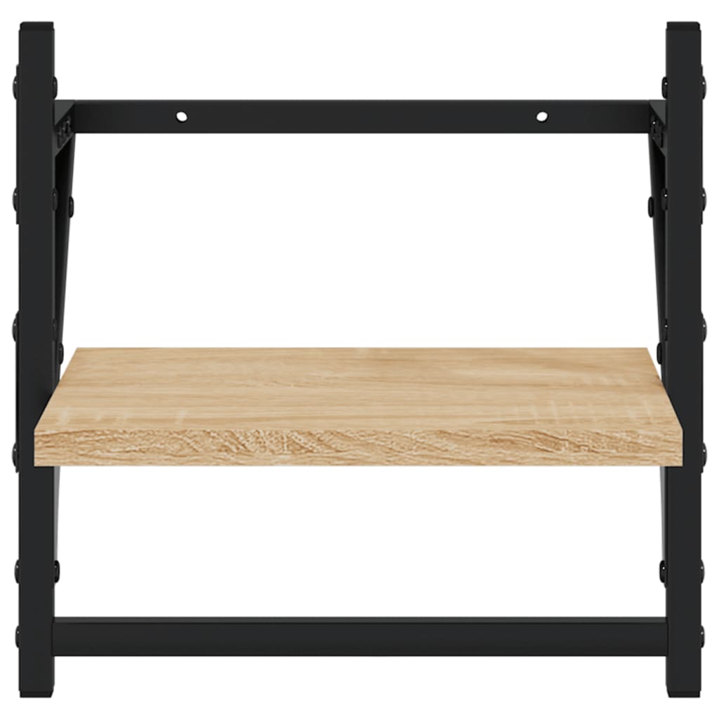 6 Piece Wall Shelf Set with Bars Sonoma Oak Wood Based Material