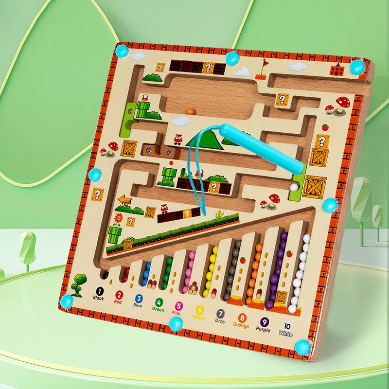 1 Set Color Matching Montessori Toy Magnetic Color And Number Maze Learning Education Toys Concentration Training For Child Gift