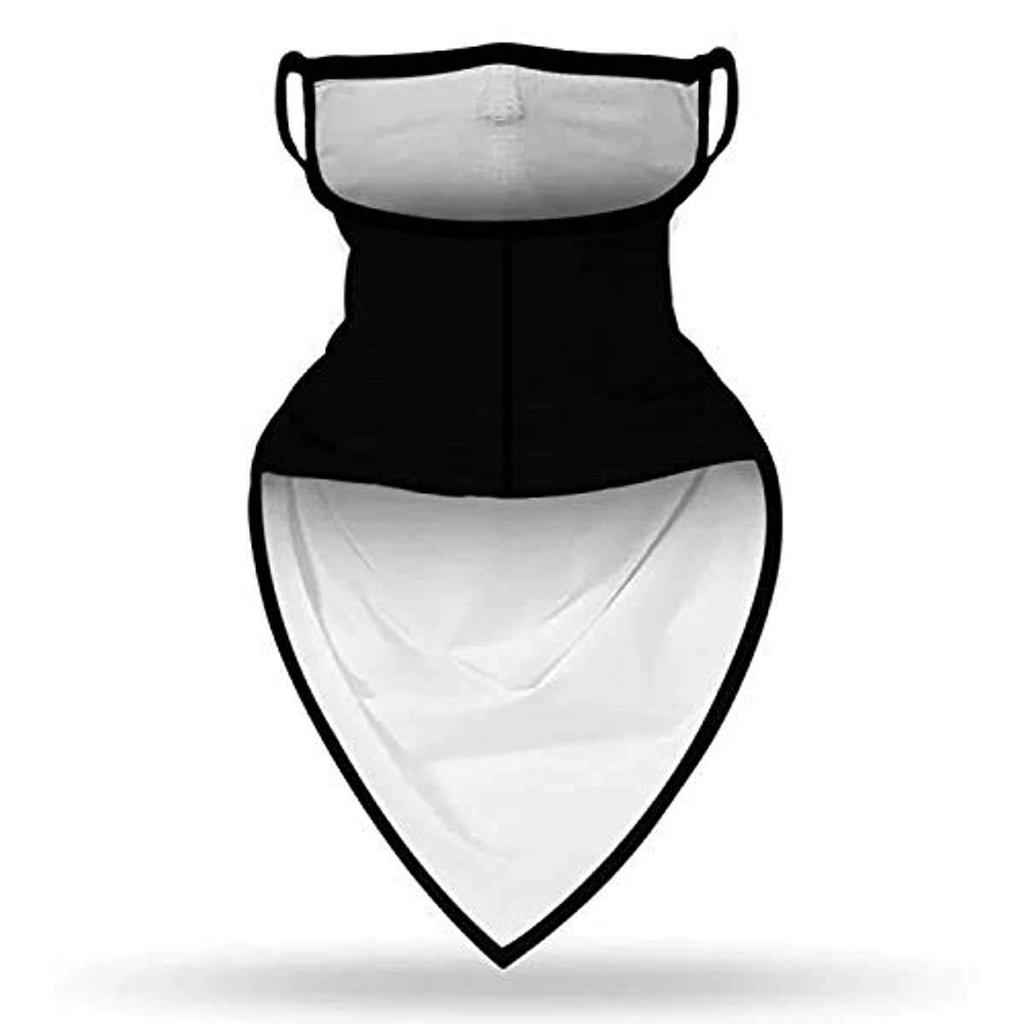 [Scarf Shack] Unisex Bandana Face Cover Scarf Face Rave Balaclava Neck Gaiter with Ear Loop, Wind Bike Cover, Black