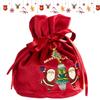 Christmas Candy Bag Santa Drawstring Christmas Bags Christmas Velvet Gift Bag Cute Storage Bag for Christmas Gift Packaging