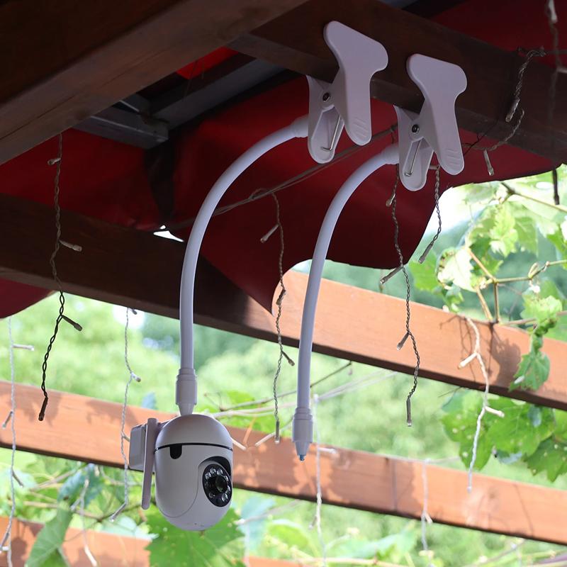 Protable Flexible Camera Clamp Mount Baby Monitor Camera Holder Stand Webcam Monitor Punch-free Bendable Bracket Base With Clip