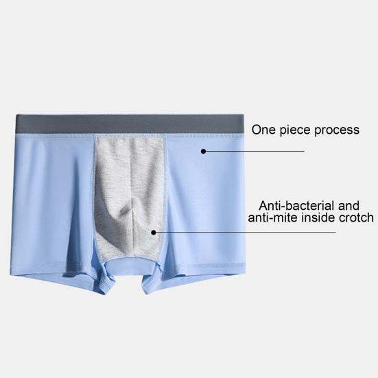 Men Boxer Underwear High Waist Ice Silk Seamless Thin Shorts Briefs Letter Print Quick Drying U-Convex Panties
