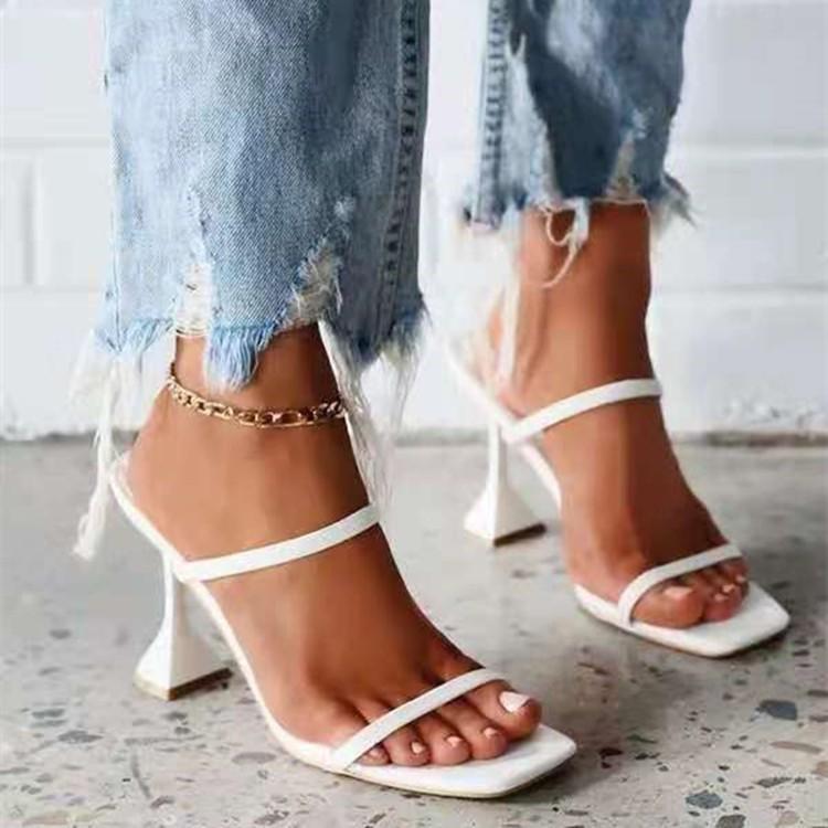 Buy Summer High Heel Slippers Wine 