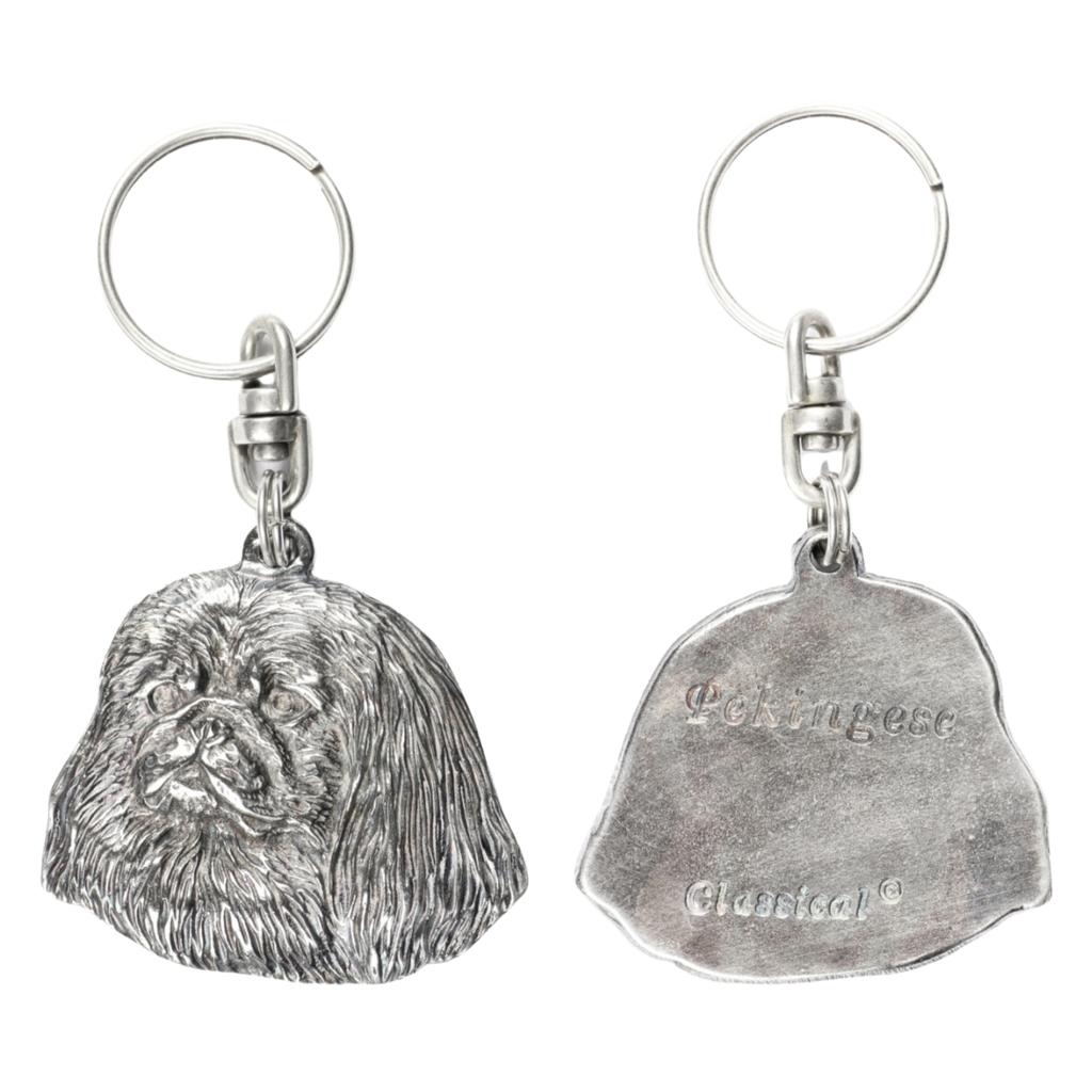 Pekingese, Pekinese, Peke - Silver-plated pendant with a dog in a decorative box, handbag decoration, backpack pendant by Art-Dog brand
