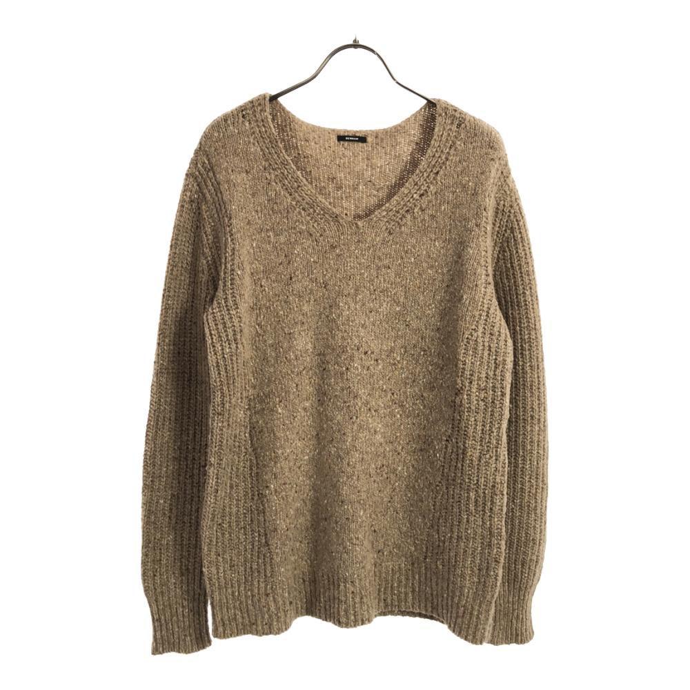 DENHAM Wool Blend Long Sleeve V Neck Sweater S Brown Knit Men's Used