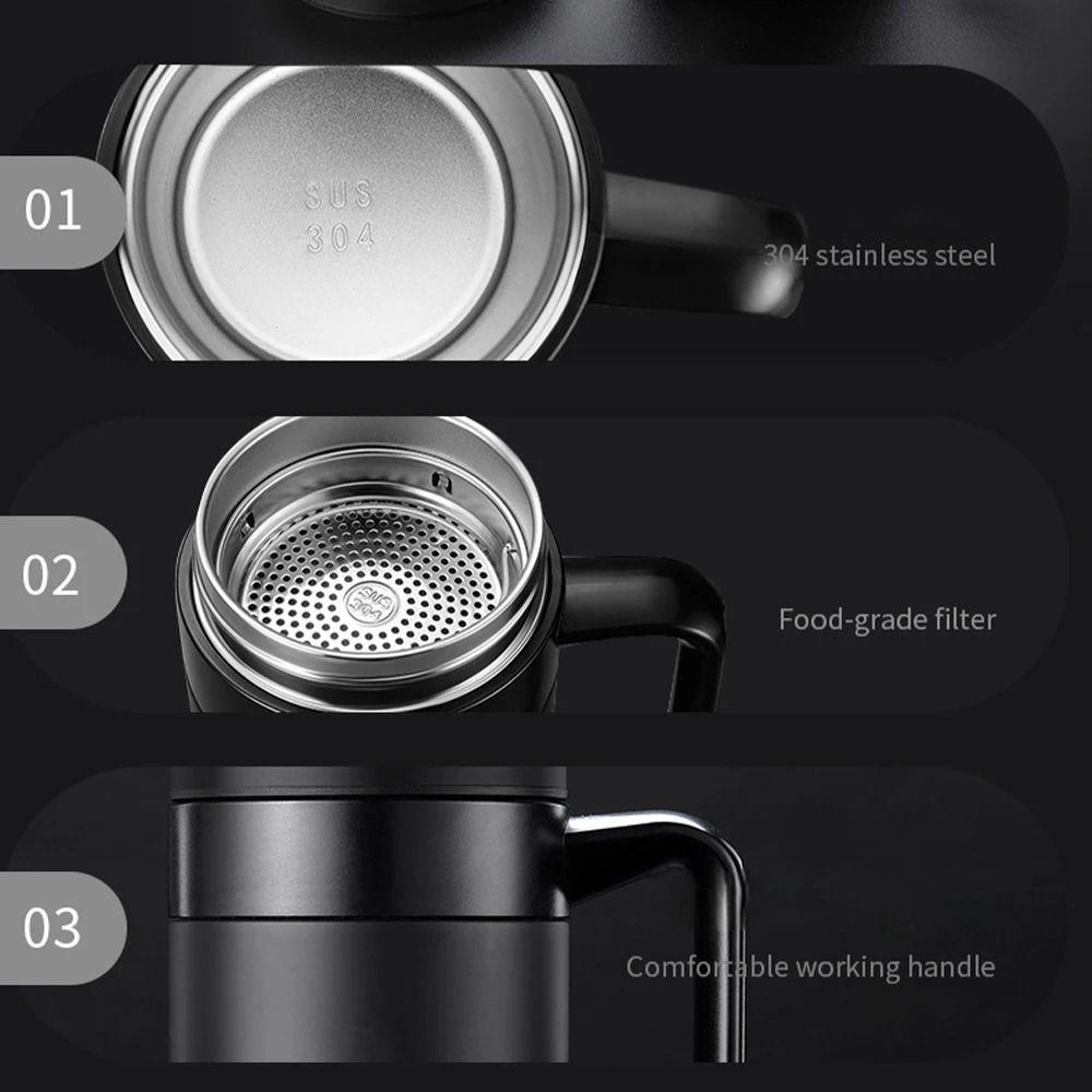 304 Stainless Steel Thermal Coffee Mug Handle Heat Preservation Cup Tea Tumber  Household