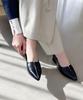 Flare heel pointed toe pumps/45301