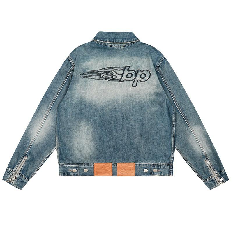 Broken Planet Embroidered Letter Denim Jacket Men Women Loose Fit Casual Streetwear