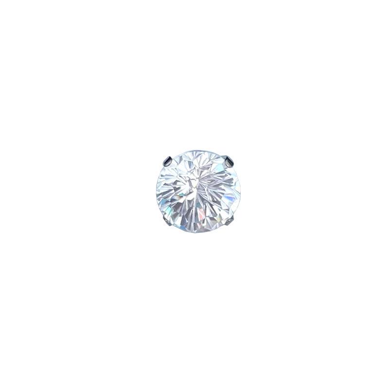 F136 Titanium G23 Navel Ring with Four-Prong 5A Fireworks Diamond