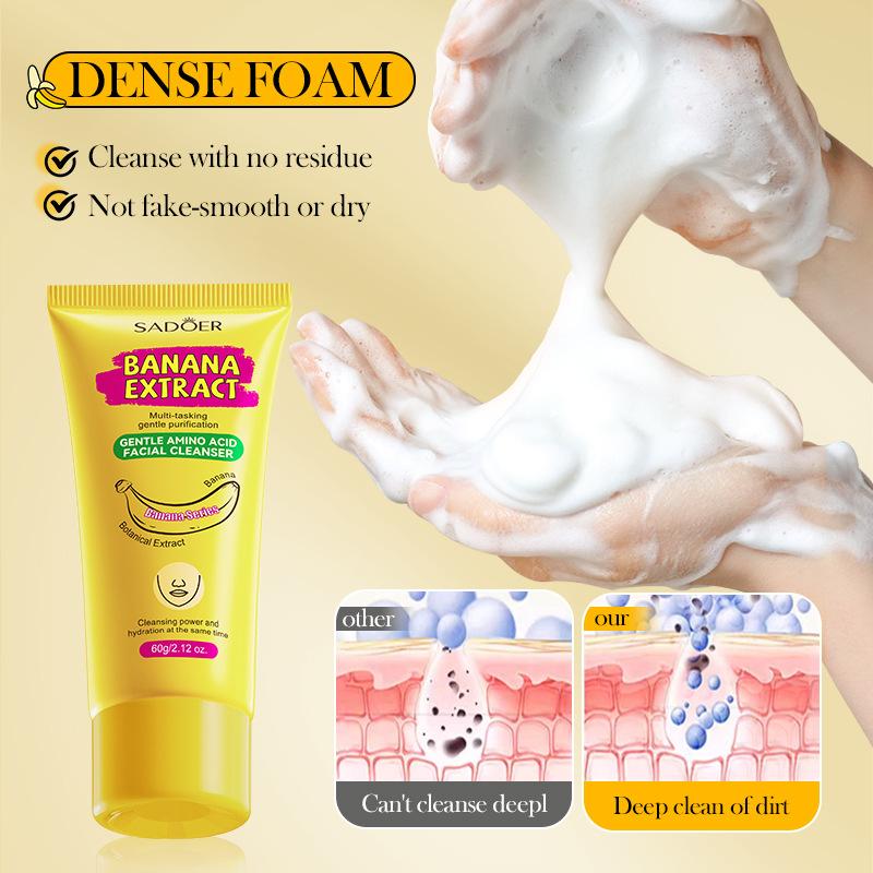 Banana Amino Acid Cleanser 60g SADOER Gentle cleansing facial cleanser