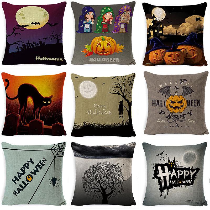 Pillow Case Holiday Party Halloween Horror Bat Office Pillow Case Car Waist Support Cushion Lumbar Pillow