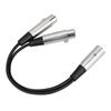 33cm Metal XLR3M to Dual XLR3F Microphone Lighting Tuning Console Cable