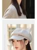 Retro Korean-Style Women's Beret: Octagonal Duckbill Hat with Cat Ears, Perfect for Autumn/Winter and Large Head Circumference