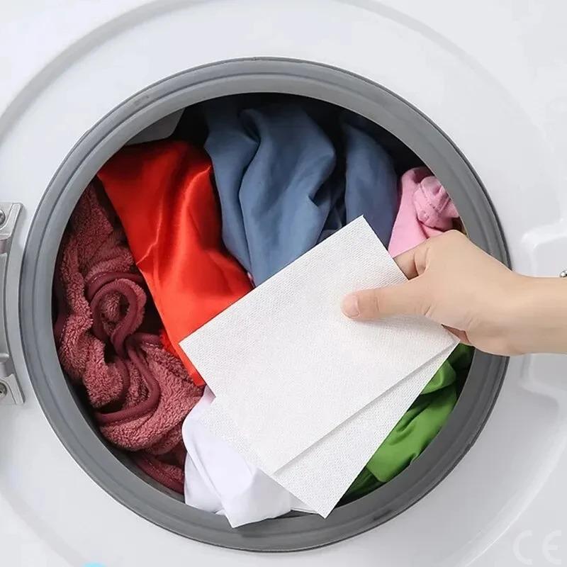 50 PCS/Bag Laundry Tablets Laundry Paper Absorption Washing Accessories Anti-Staining Clothes Sheets Anti-String Mixing Color