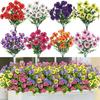 Artificial Pansy Violet Flowers Fake Hanging Morning Glory Garland Lifelike Silk Plants for Home Wedding Party Decor