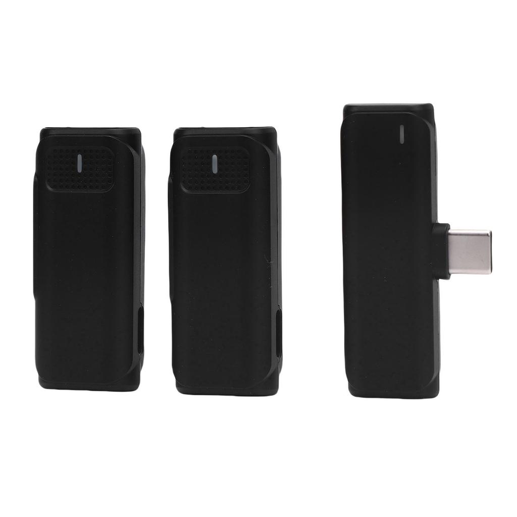 Wireless Lapel Microphone Noise Cancelling Windproof 2.4GHz Lapel Mic for Video Recording Live Strea