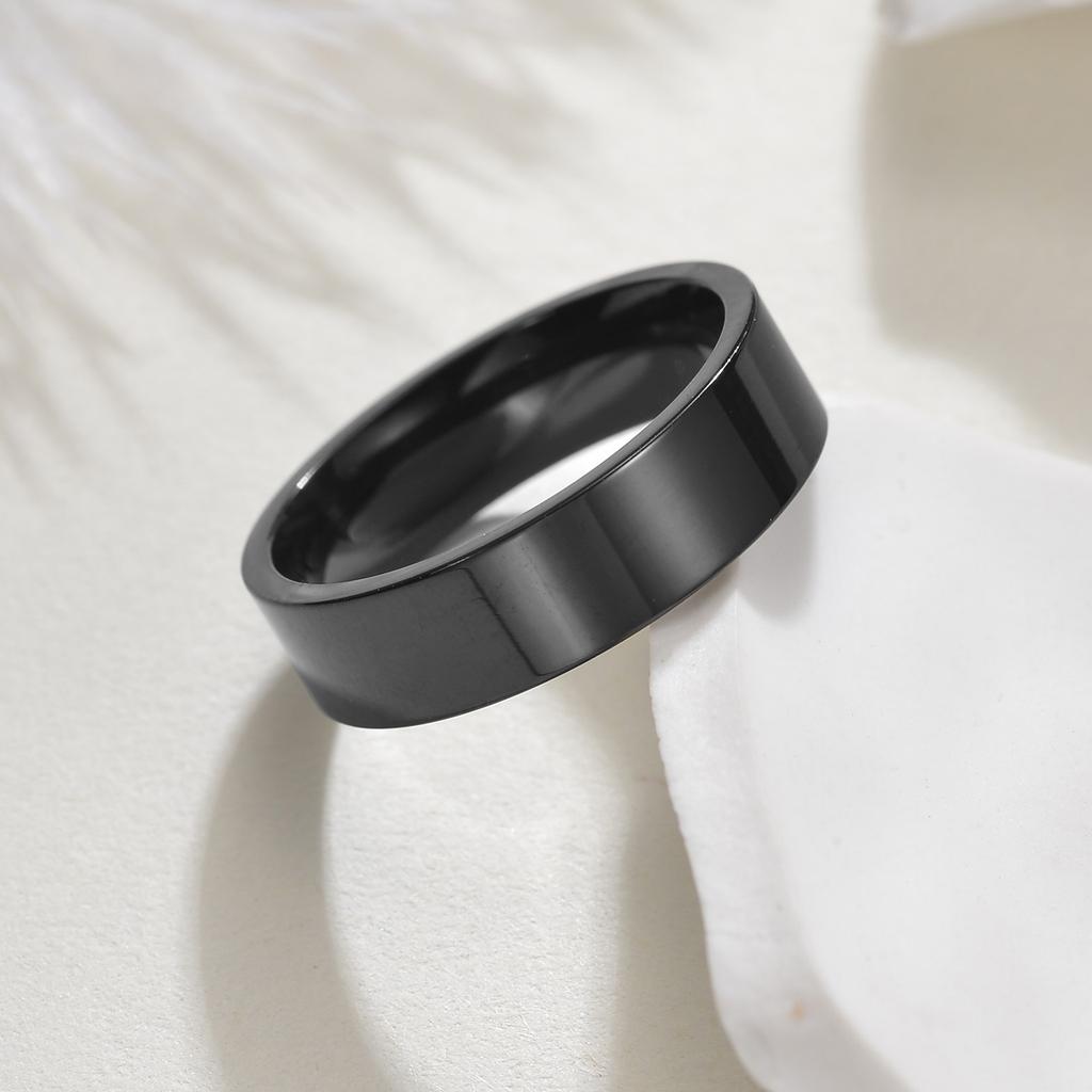 Minimalistischer Modeschmuck Edelstahl Partnerringe Poliertes Band 4mm 6mm 8mm Größen