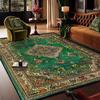 Retro Bohemian Persian Green Carpet for Living Room Comfortable Soft Non-slip Bedroom Rugs Classical Entrance Door Mat Washable