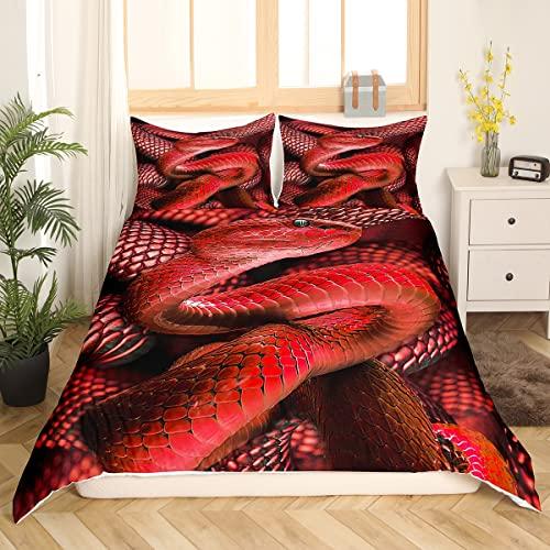 Schlangenblume Gras Mond Polyester Bettbezug-Set für Kinder Jungen Mädchen Schmetterling Tier Tagesdecken Bezug mit Kissenbezug Einzelgröße