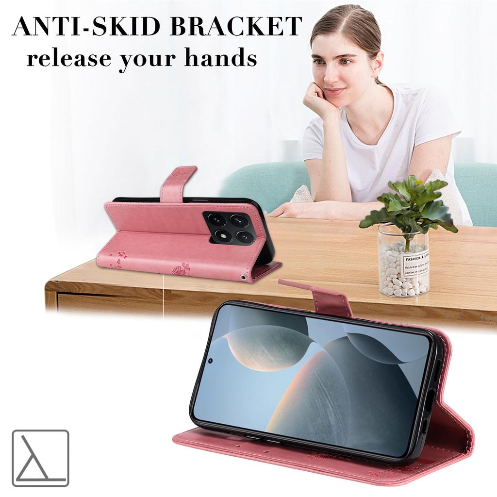 Für Xiaomi 14T Handyhülle mit Ständer Katzenbaum Muster Leder Geldbörse Handyhülle