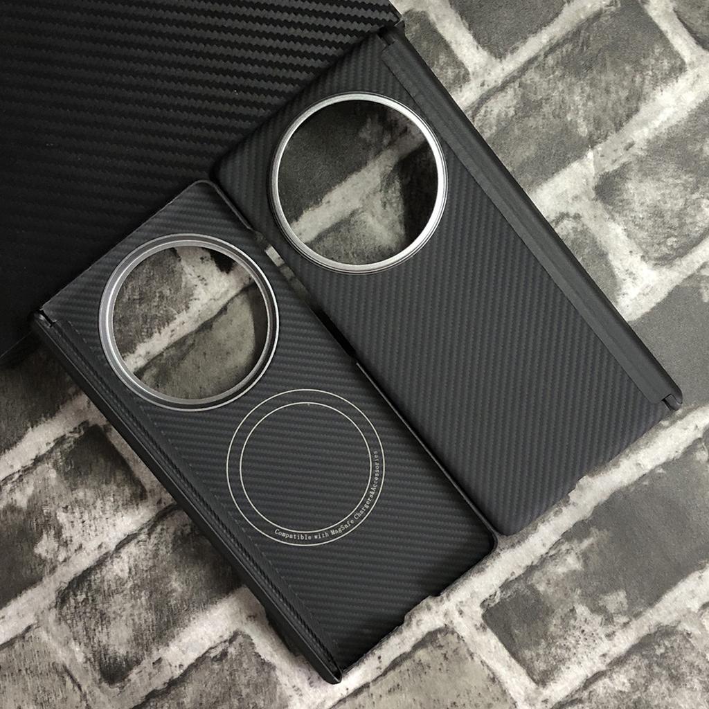 Magnetic 600D Real Aramid Carbon Fiber Hinge Phone Case Cover On For Vivo X Fold 3 5 6 Pro 5G Global Fold5 XFold Fold6 Magsafe