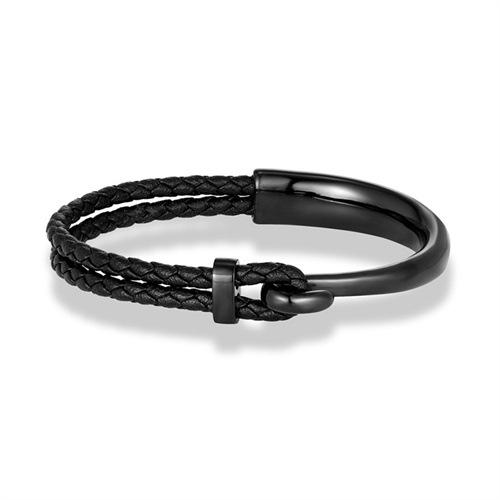 

2026 Gold Bend Hook Bracelet Leather Men s Women s Bracelet Classic, Bracelet 20CM чёрный