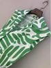 DVF Early Autumn Green & White Palm Leaf Dress with Waist Belt - Flattering Resort Fashion
