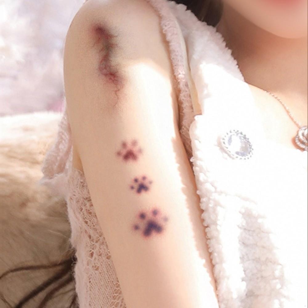 Cross Body Art Tattoo Sticker Cat Paws Cosplay Props Waterproof Bruise Tattoo Sticker Halloween