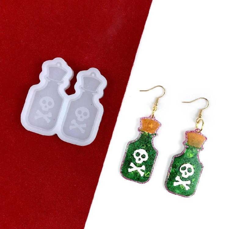 Wine Glass Pendant Resin Mold Skull for Head Earring Pendant Mold Halloween Jewe