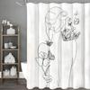 Abstract Ladies Minimalist Mid-Century Floral Butterfly Modern Art Shower Curtain, Bathroom Decorative Shower Curtain, Waterproo