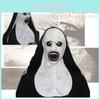 Skrämmande Halloween Latex Nun Mask Spöklik Och Skräckinjagande Skräckfilmsinspirerad