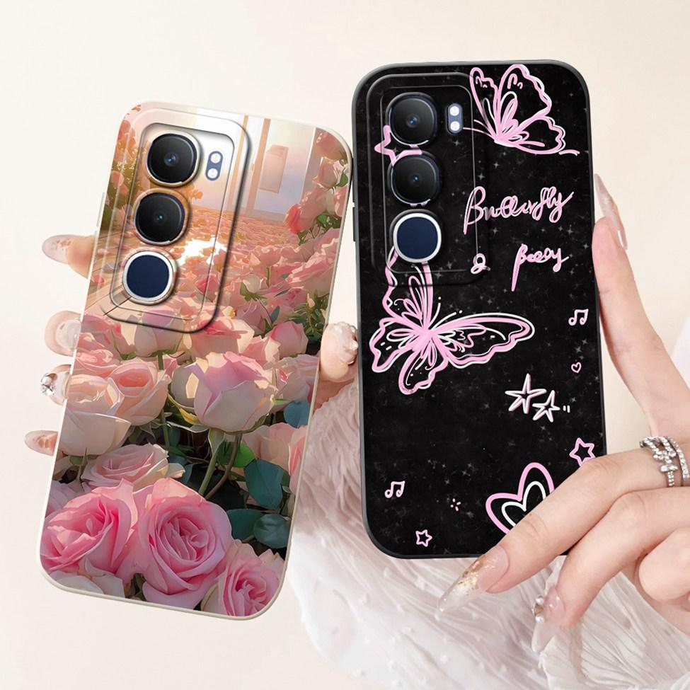 For Vivo Y19 1915 Case Y19S V2419 Luxury Fashion Cute Cartoon Girl Shockproof Silicone Back Cover For Vivo Y19s Phone Case Funda