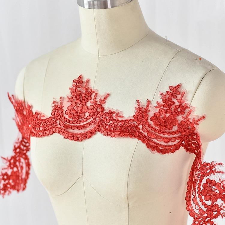 This White Car Bone Lace Lace Accessories, Wedding Headgear Handmade Diy Materials, Fabric Lace Applique