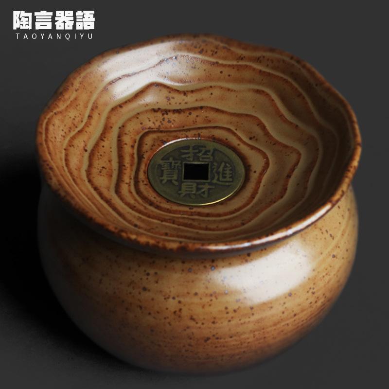 

850ml Coarse Pottery Kiln-change Jianshui Tea Washing Basin Tea Dust Cylinder Barrel Chaxi Chinese Tea Set Accessories Craft