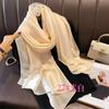 Universal in all seasons, solid-color simulated silk scarf for women, small neck decoration, versatile for women, long silk scarf, shawl for women