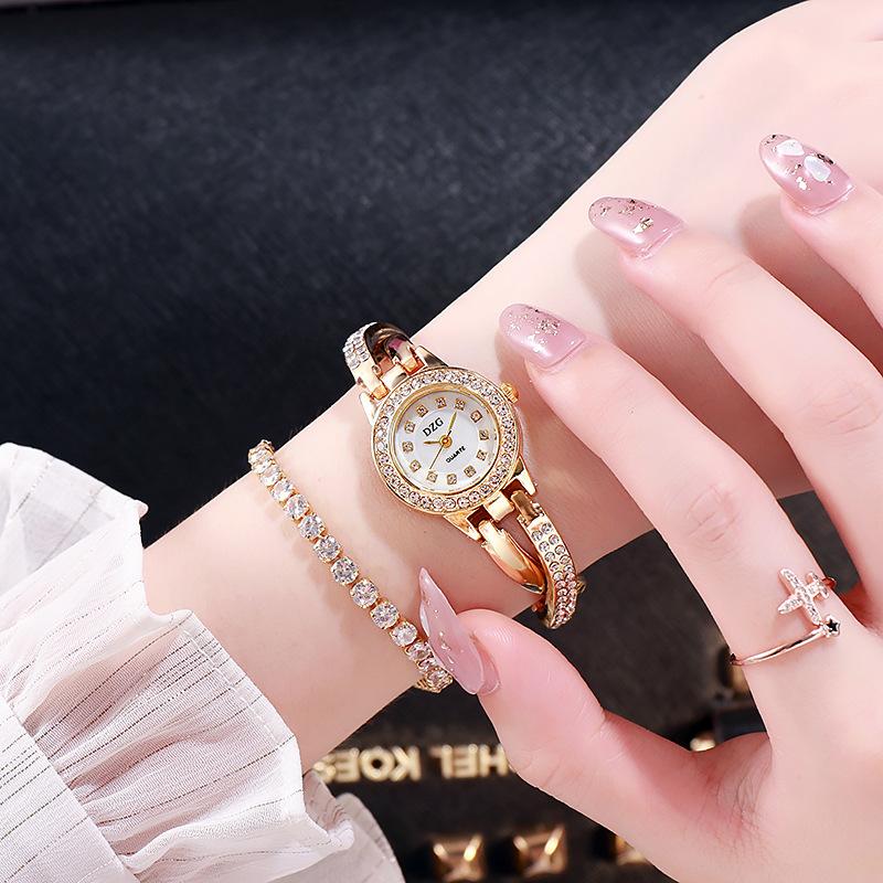 Women's Watch with Diamond Small Dial Fashion Quartz Wristwatch Girls' Minimalist Temperament Wrist Female' Watches