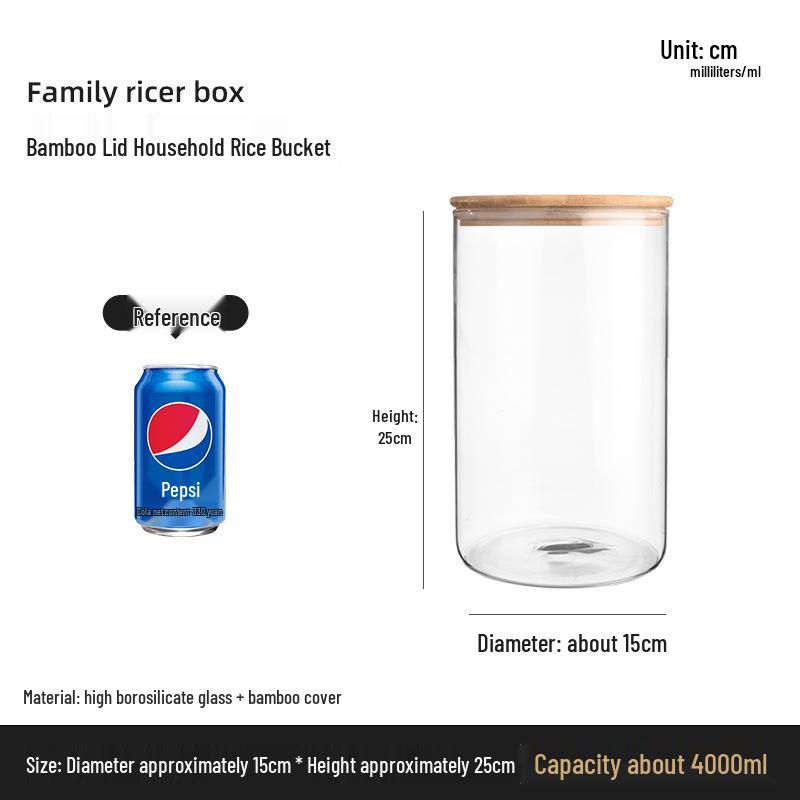 Food Grade Glass Storage Jars with Lids - Tea and Grain Container Set