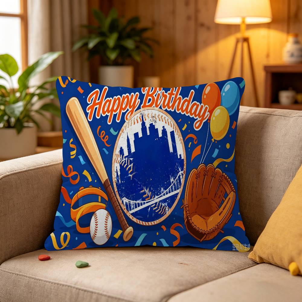 Baseball Happy Birthday Maple Design Cushion Cover Happy Autumn Harvest decor Holiday Decorati Pillow Cover