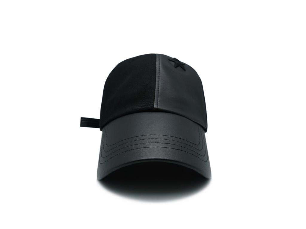 Mimisiu Star Leather Ball Cap_Black