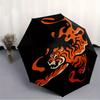 1pc Tiger Flame Automatic Open/Close Umbrella with Windproof, Functional Design, 8-Rib Sturdy Canopy