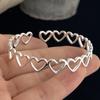 100% Solid 925 Sterling Silver Retro Bracelet for Women Men Vintage Handmade Black Stone Patern Bracelet Birthday Gift