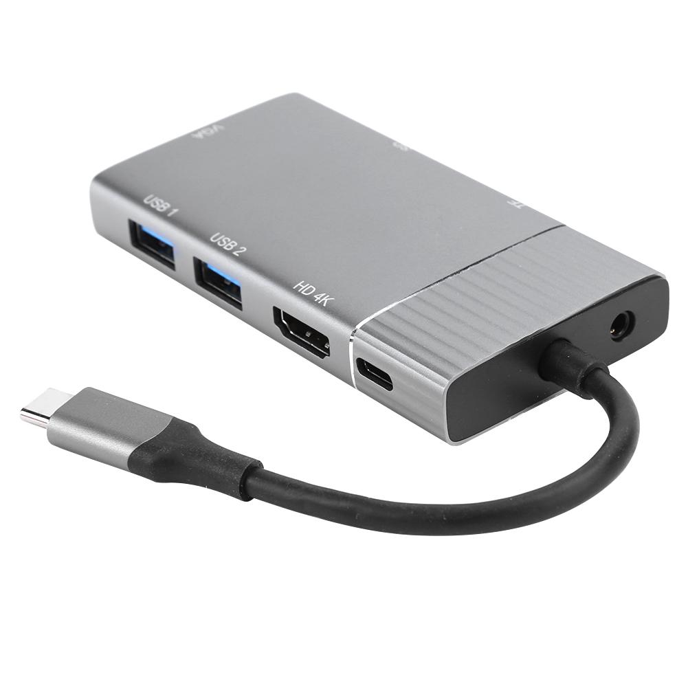 

Док-станция USB-C Hub Портативные аксессуары для ноутбуков 7-в-1 Многофункциональный