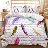 Feather Duvet Cover Set Green Dreamy Watercolor Elements Plumage Romantic Design Double Queen King Size Polyester Qulit Cover